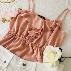 Forever 21 Blush Ruffled Tank Top
